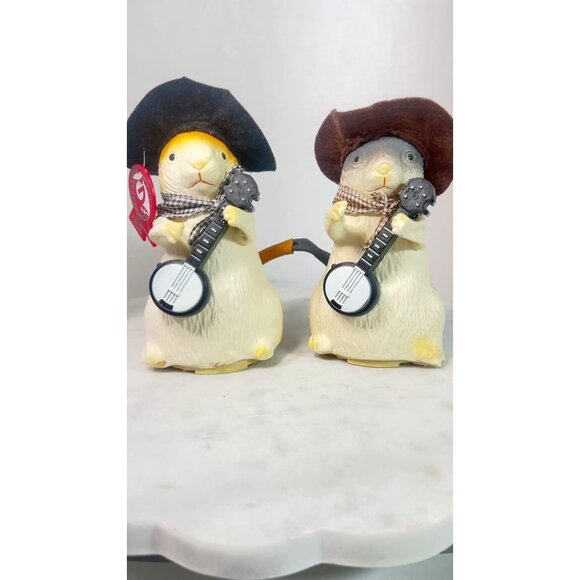 Vintage 2003 Gemmy Dancing Hamsters Cletis & Claude Musical Animated Banjos ** - Picture 2 of 11